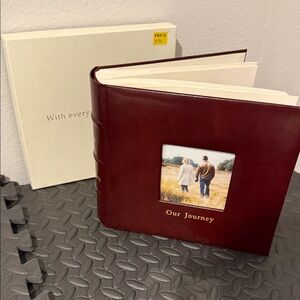 Red Photo Album with 'Our Journey' Cover